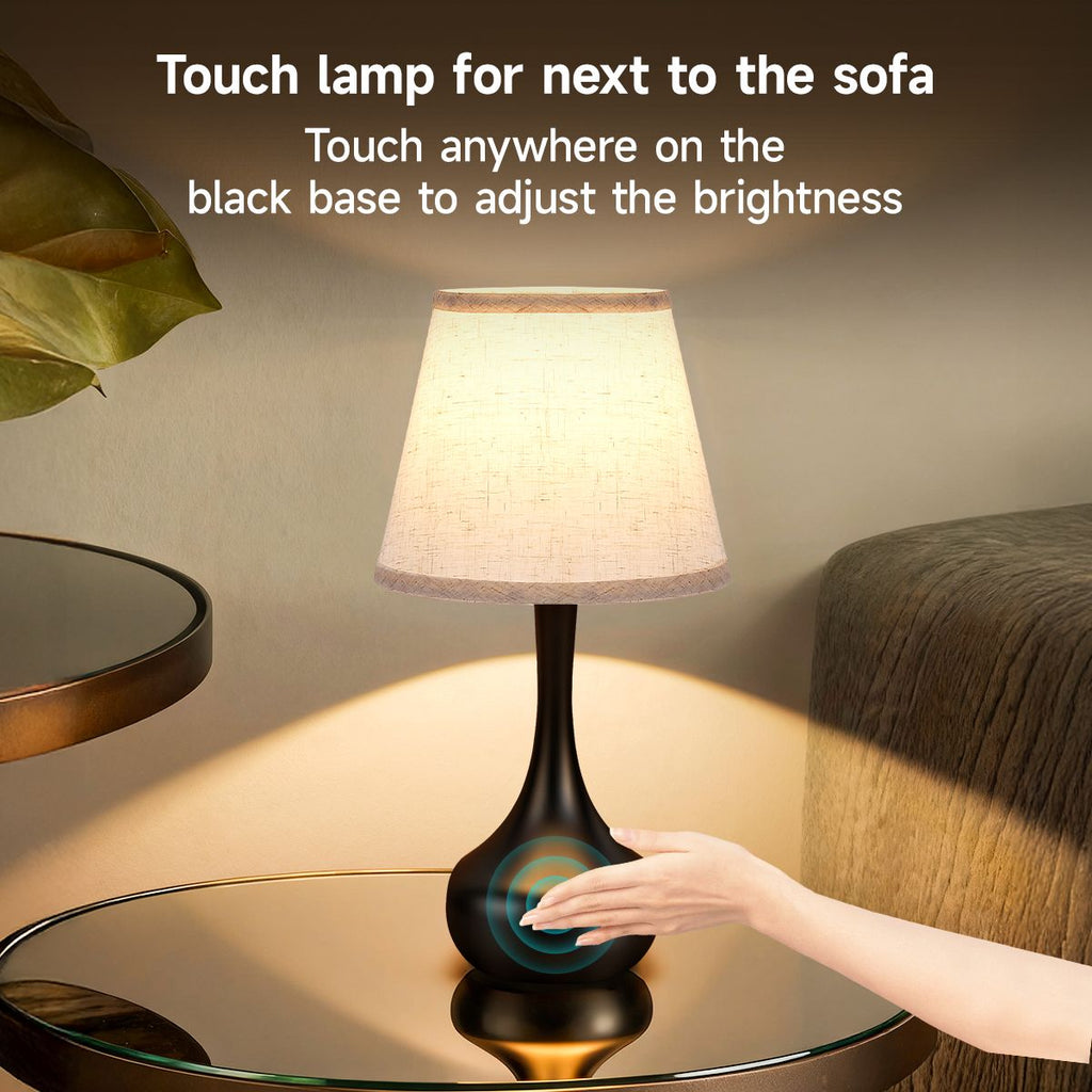 3-Way Dimmable Set of 2 Small Bedside Lamps