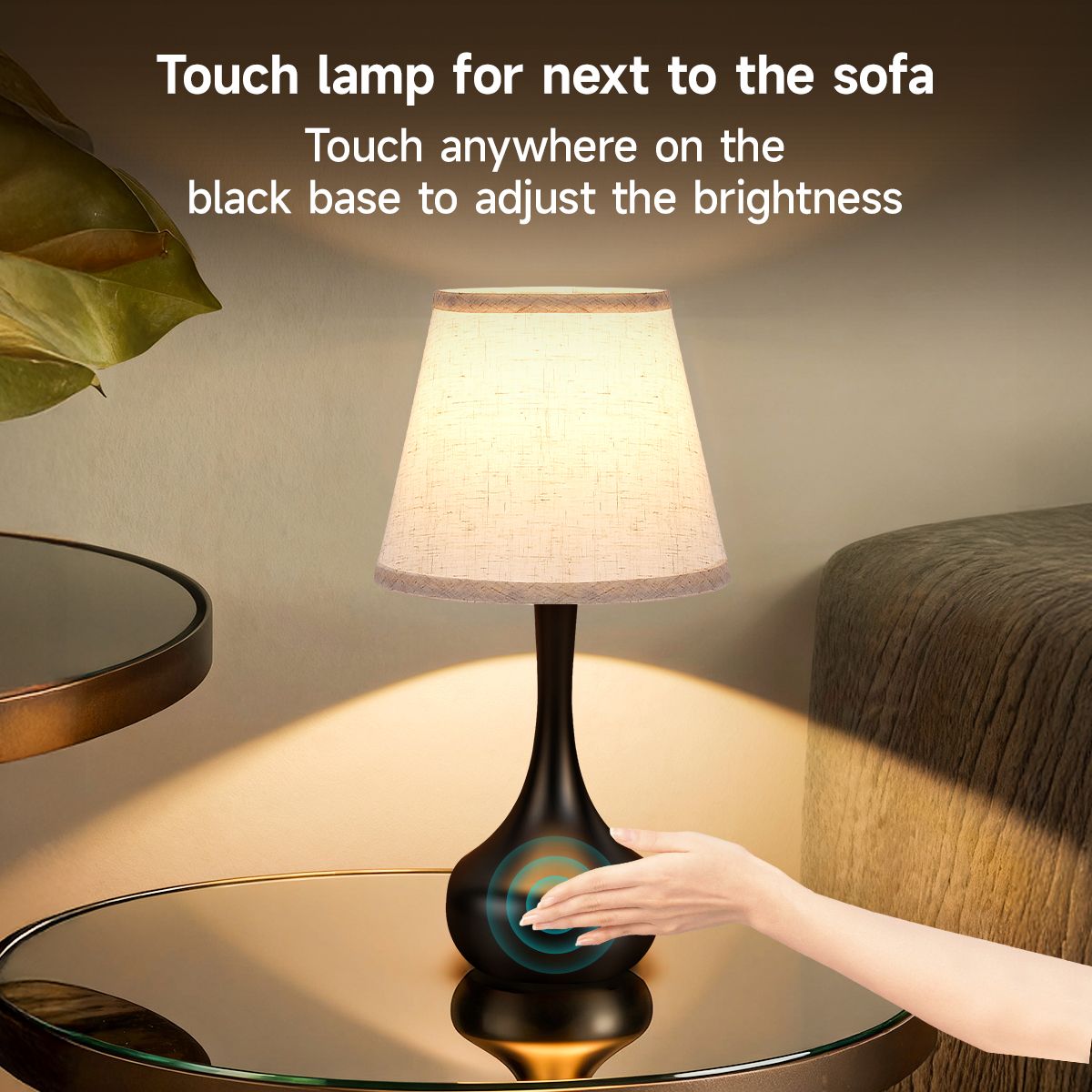 3-Way Dimmable Set of 2 Small Bedside Lamps