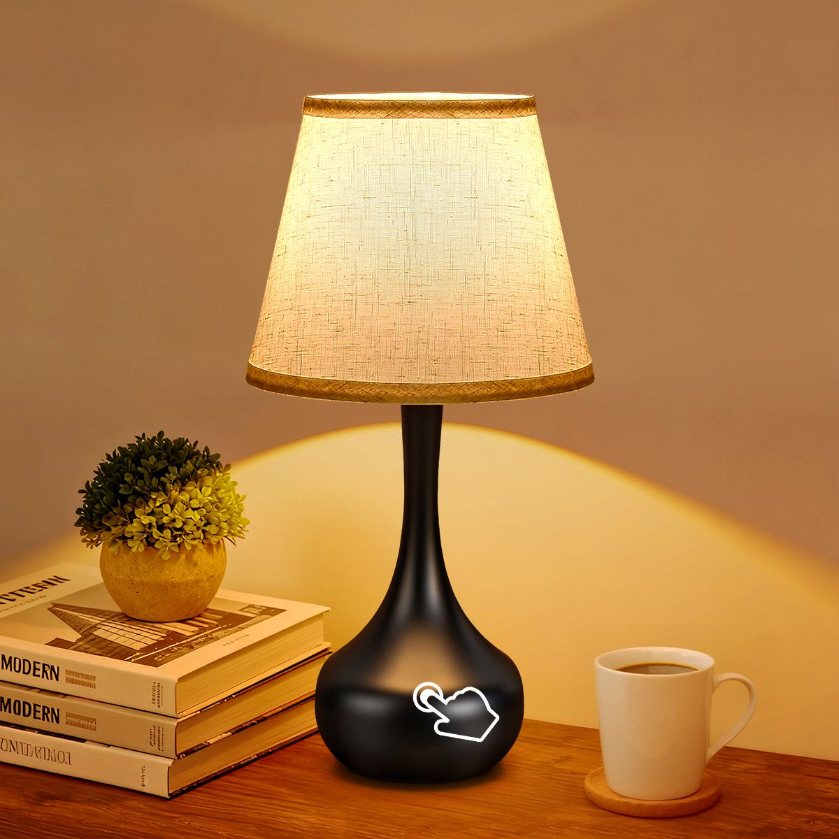3-Way Dimmable Set of 2 Small Bedside Lamps