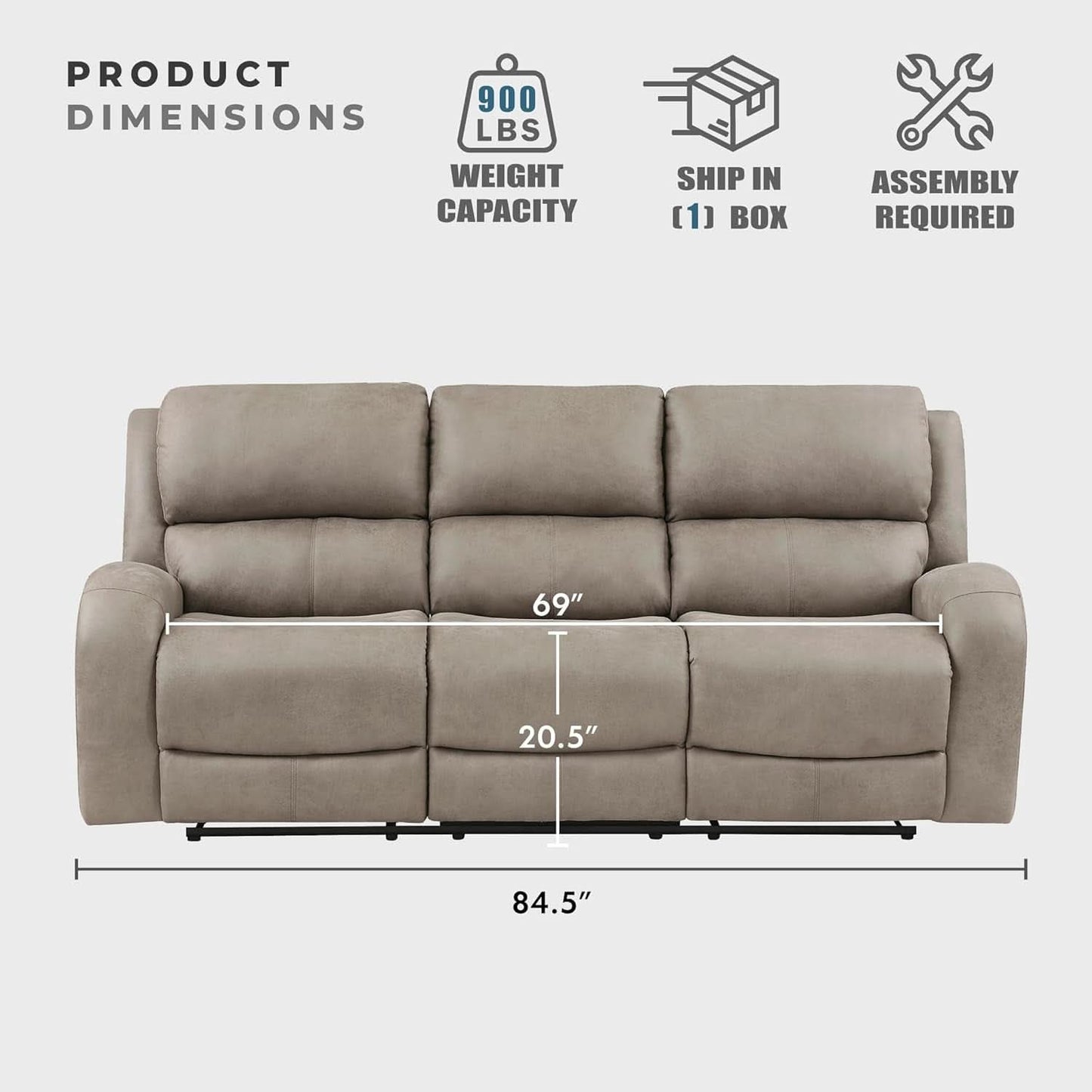Brown Home Theater Recliner Sofa
