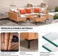 5 Piece Outdoor Patio Set Sectional Sofa Salmon Orange