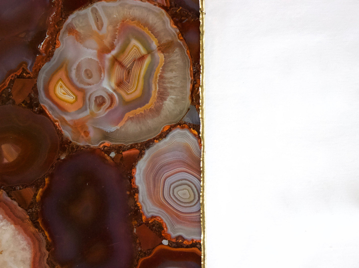 Natural Red Agate Square Wall Clock