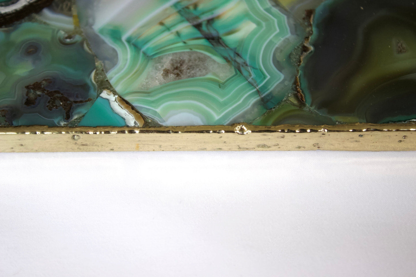 Natural Light Green Agate Square Wall Clock