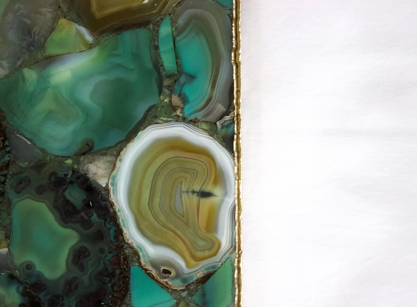 Natural Light Green Agate Square Wall Clock