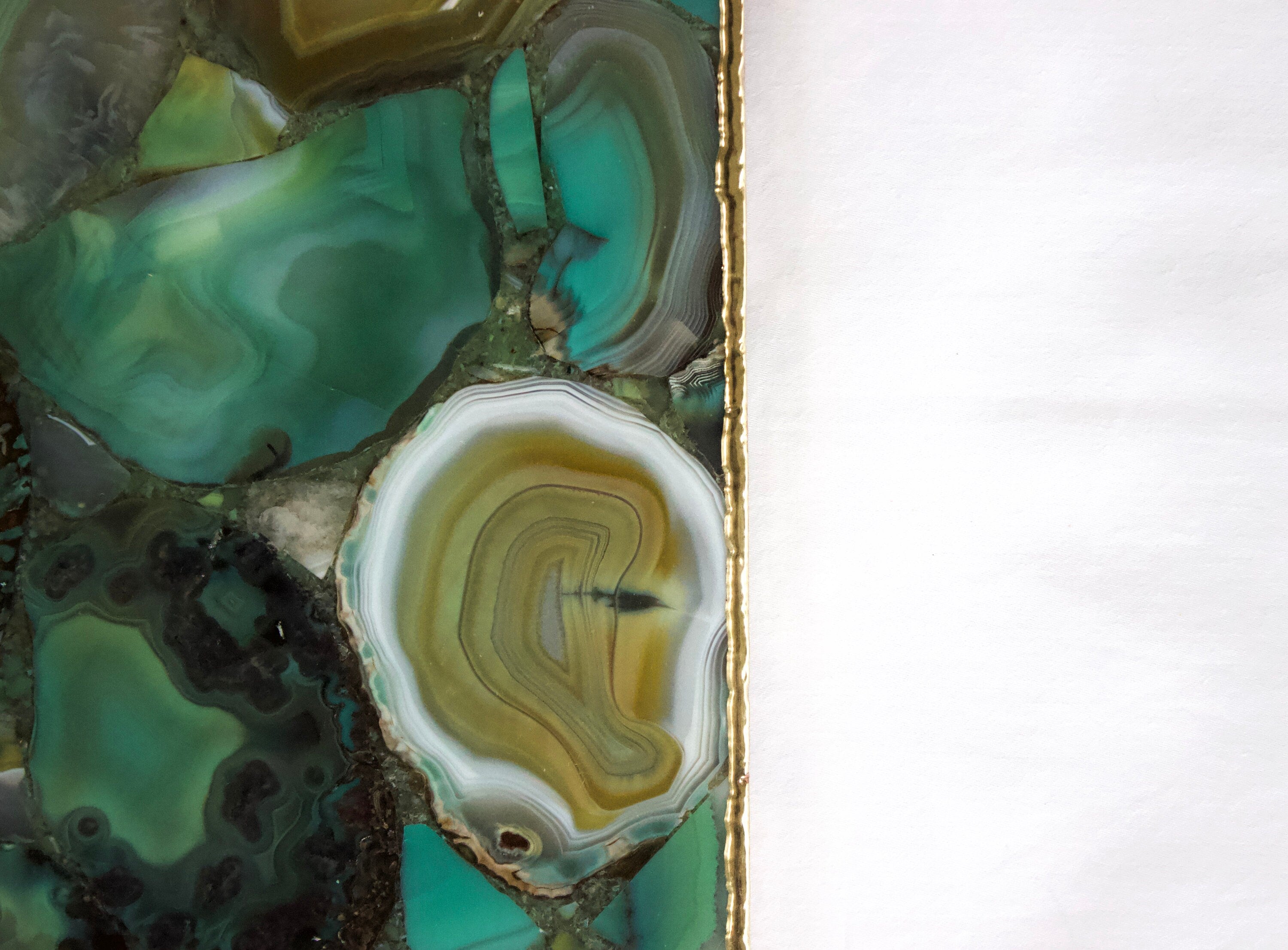 Light Green Agate Wall Clock | Square