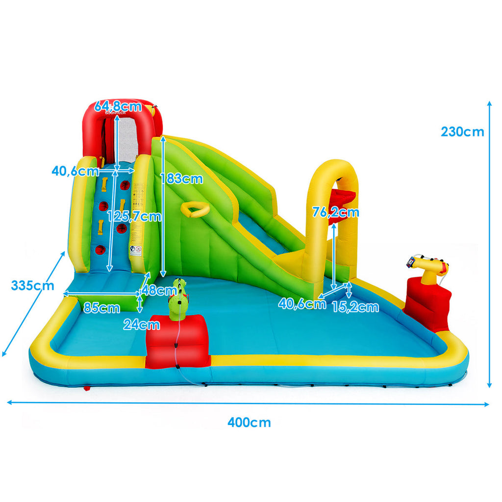 NNECW Inflatable Water Slide with Climbing Wall and Water Gun for Indoor/Outdoor Play without Blower-3
