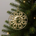 Sun & Moon Christmas Ornament | Celestial Metallic Décor in Gold, Silver & Antique | Set of 2 or 4