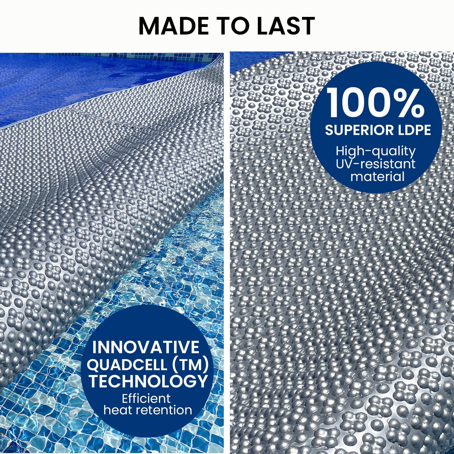 NNEDPE QuadCell Swimming Pool Cover 500 Micron 12m x 6.4m